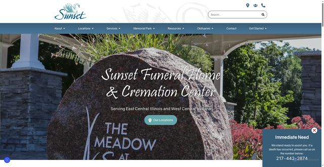 Security scan screenshot of https://www.sunsetfuneralhome.com/