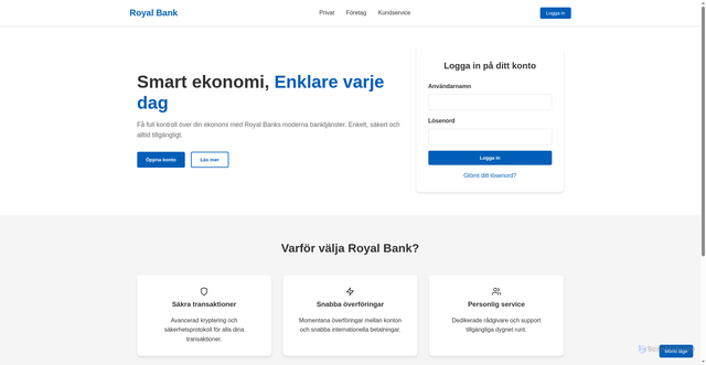 Security scan screenshot of http://royalbank-se.pages.dev/