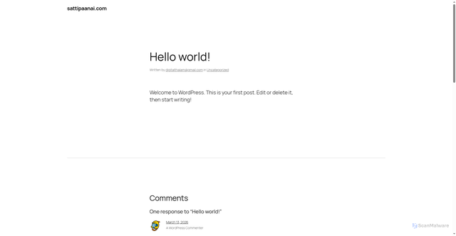 Security scan screenshot of https://sattipaanai.com/hello-world/