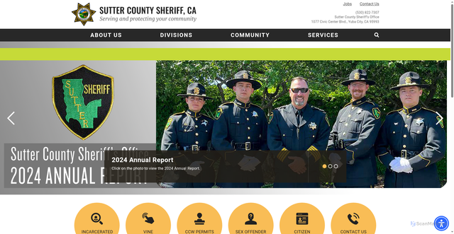 Security scan screenshot of https://www.suttersheriff.org/