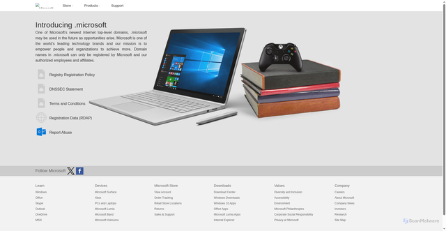 Security scan screenshot of https://nic.microsoft