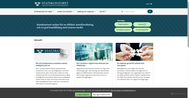 Security scan screenshot of https://www.statskontoret.se/