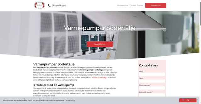 Security scan screenshot of https://varmepumpar-sodertalje.se