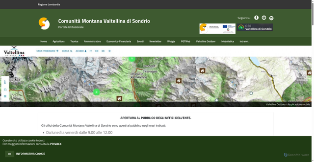 Security scan screenshot of https://www.cmsondrio.it/hh/index.php