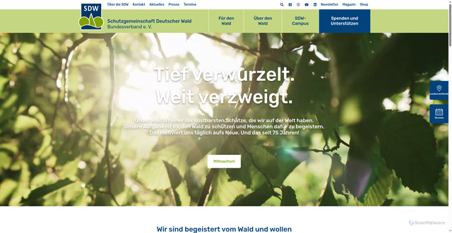 Security scan screenshot of https://www.sdw.de/