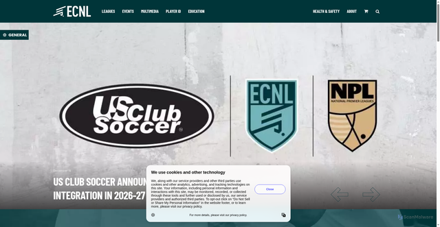 Security scan screenshot of https://theecnl.com/