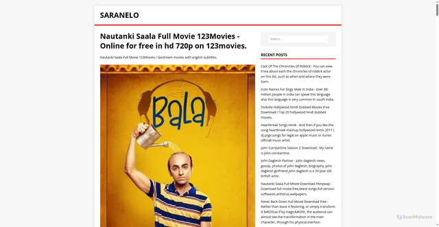 Security scan screenshot of https://olenaras.pages.dev/posts/nautanki-saala-full-movie-123movies