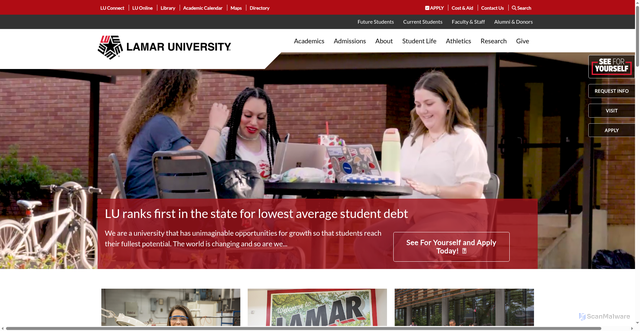 Security scan screenshot of https://lamar.edu