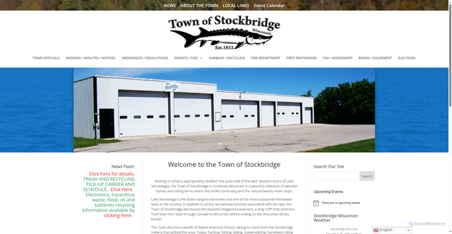 Security scan screenshot of https://townofstockbridge.gov/