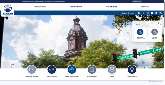 Security scan screenshot of https://newnanga.gov/