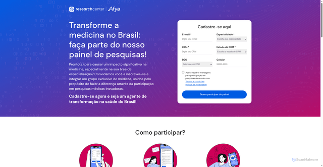 Security scan screenshot of https://lp.pebmed.com.br/participe-research-center/?lid=aq2v165vdvxo