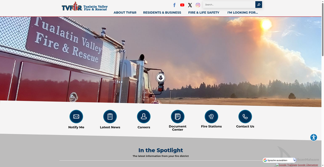 Security scan screenshot of https://www.tvfr.gov/