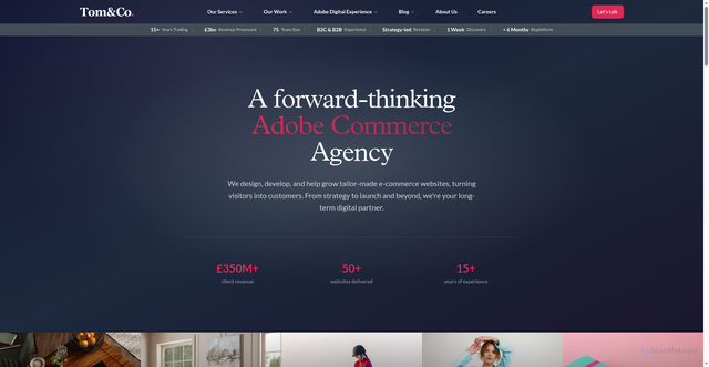 Security scan screenshot of https://tomandco.uk