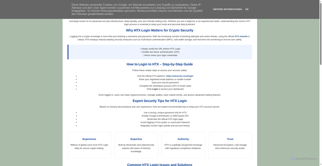 Security scan screenshot of https://htx-exchange.blogspot.com