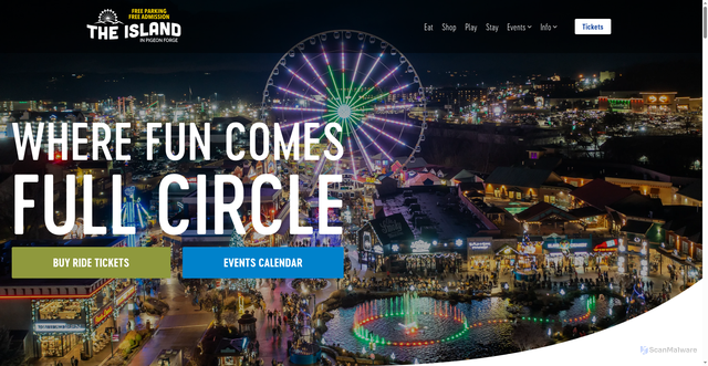 Security scan screenshot of https://islandinpigeonforge.com/[[...slug]]