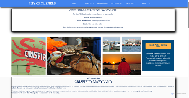 Security scan screenshot of https://cityofcrisfield-md.gov/