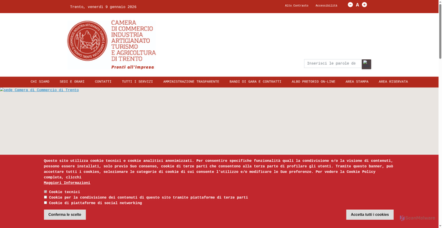 Security scan screenshot of https://www.tn.camcom.it/