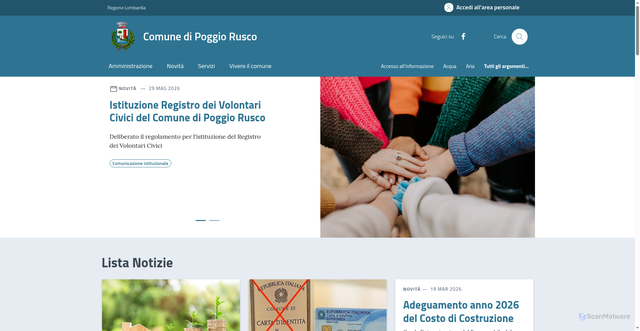 Security scan screenshot of https://www.comune.poggiorusco.mn.it