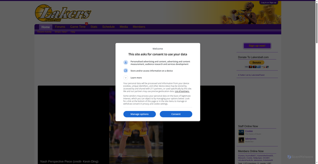 Security scan screenshot of https://lakersball.com/