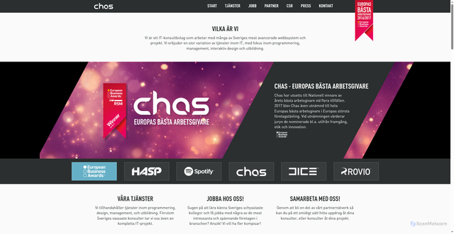 Security scan screenshot of https://chas.se