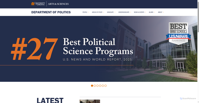 Security scan screenshot of https://politics.virginia.edu/