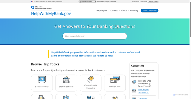 Security scan screenshot of https://helpwithmycreditcard.gov/