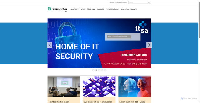 Security scan screenshot of https://www.sit.fraunhofer.de/