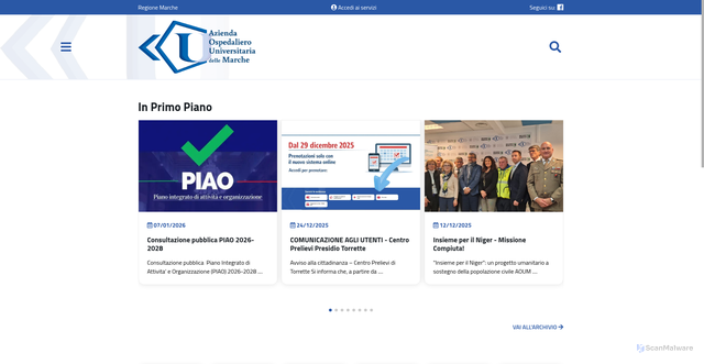 Security scan screenshot of https://portale.ospedaliriuniti.marche.it