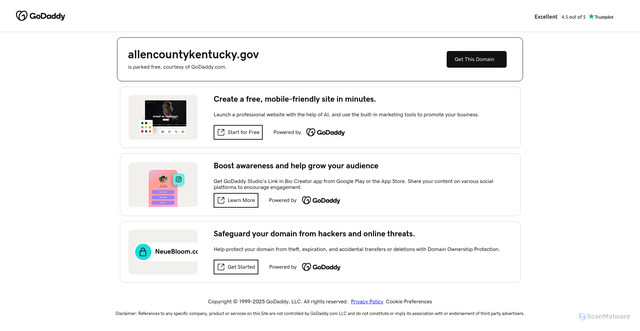 Security scan screenshot of https://allencountykentucky.gov/