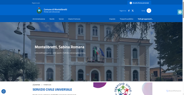Security scan screenshot of https://comune.montelibretti.roma.it/