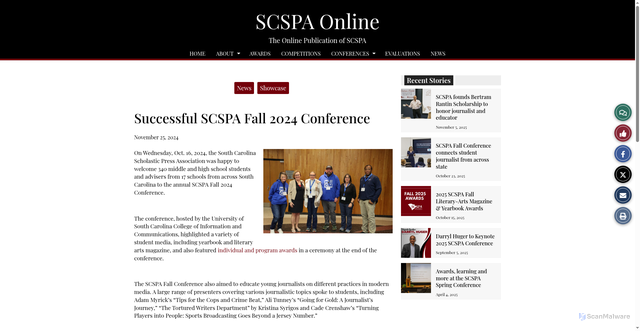 Security scan screenshot of https://scspaonline.org/959/news/successful-scspa-fall-2024-conference/