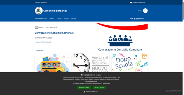 Security scan screenshot of https://www.comune.barbariga.bs.it/it