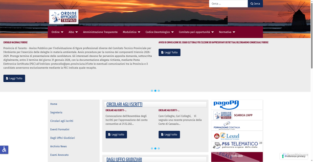 Security scan screenshot of https://www.ordineavvocati.trapani.it