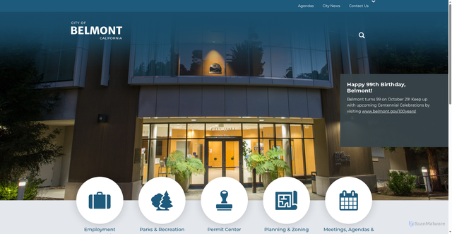 Security scan screenshot of https://www.belmont.gov/