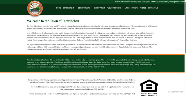 Security scan screenshot of https://www.interlachen-fl.gov/