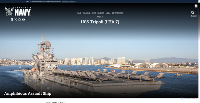 Security scan screenshot of https://www.surfpac.navy.mil/lha7/
