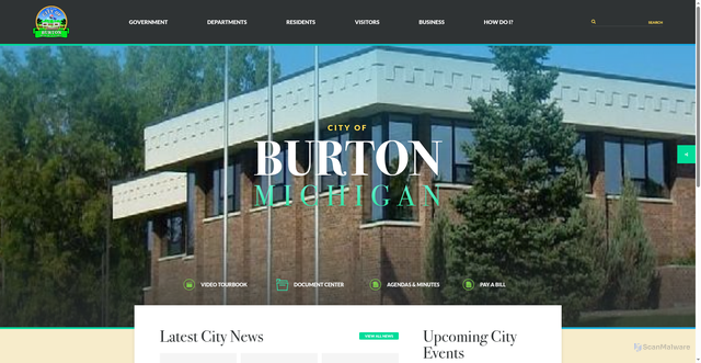 Security scan screenshot of https://burtonmi.gov/