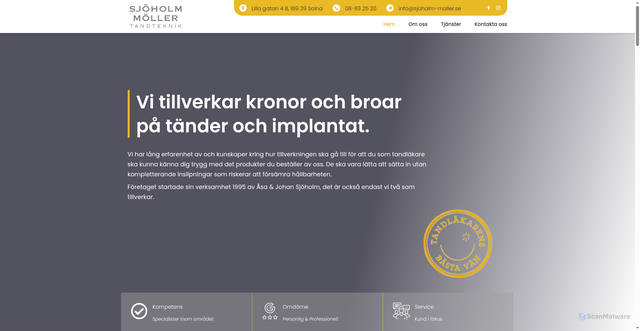 Security scan screenshot of https://sjoholm-moller.se