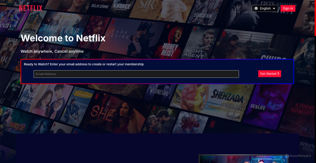 Security scan screenshot of http://www.netflix-welcome-page-clone-in-react.vercel.app/