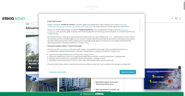 Security scan screenshot of https://biznes.interia.pl