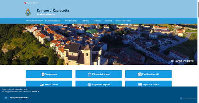 Security scan screenshot of https://www.comune.capracotta.is.it