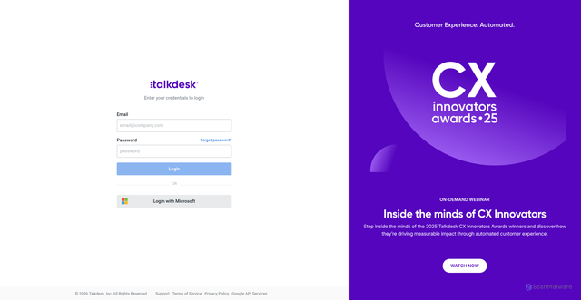Security scan screenshot of https://landstar.talkdeskid.com