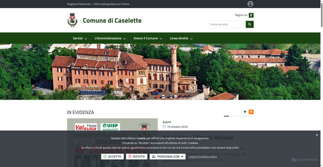Security scan screenshot of https://www.comune.caselette.to.it/it-it/home
