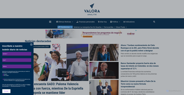 Security scan screenshot of https://valoraanalitik.com