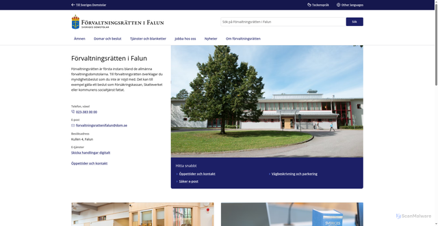 Security scan screenshot of https://www.forvaltningsrattenifalun.domstol.se