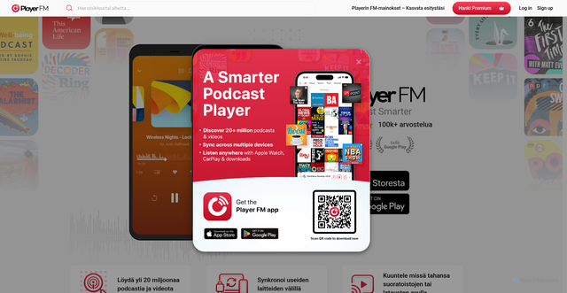 Security scan screenshot of https://fi.player.fm