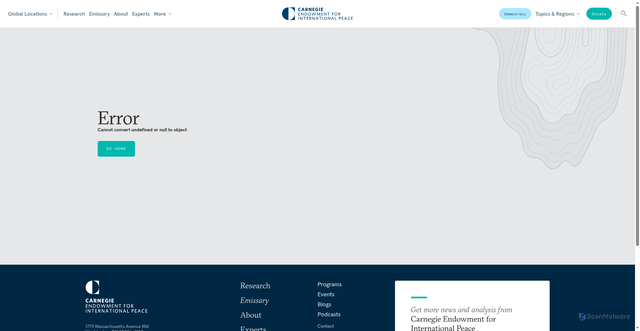 Security scan screenshot of https://pages.carnegieendowment.org