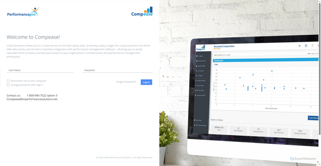Security scan screenshot of https://ecu.compease-hrnonline.com