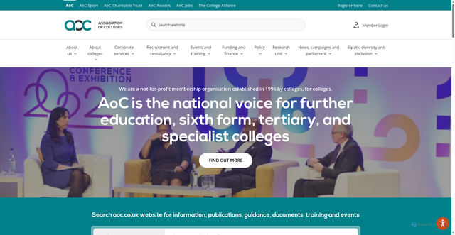 Security scan screenshot of https://www.aoc.co.uk/