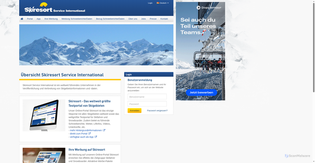 Security scan screenshot of https://www.skiresort-service.com